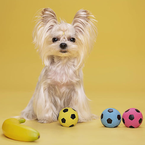 Soft Latex Rubber Squeaky Dog Ball - Cute Bounce Dog Toys for Small Dogs Puppies