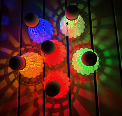 Leadge (6Packs) LED Shuttlecock Badminton Birdies, Shuttlecock Dark Night Nylon Glow Glow Birdies Lighting for Outdoor