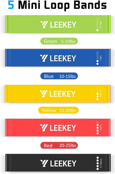 LEEKEY Resistance Bands, Exercise Bands Set for Working Out, Pull Up Assist Bands for Men and Women