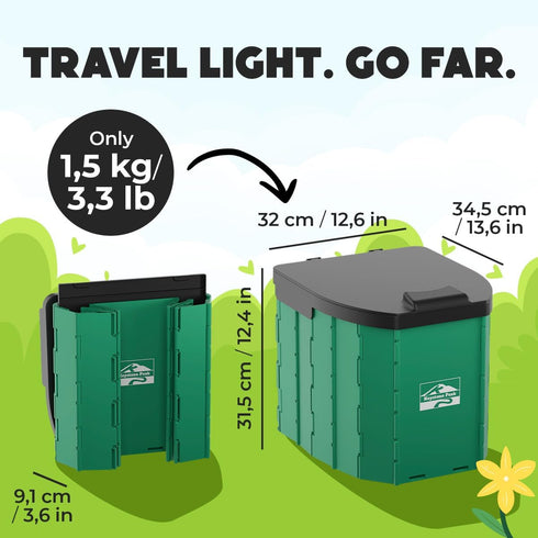 Portable Camping Toilet Foldable Travel Potty for Adults | Compact & Sturdy Porta Potty for Camping, Hiking, Car Trips