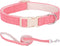 Cotton Hemp Dog Collar with Leash, Soft Adjustable Heavy Duty for Small Medium Large Dogs