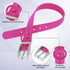 Wisedog Waterproof Dog Collar, Adjustable 7" to 23.6", Soft Rubber Coated Webbing for Small Medium Large Dogs (Rose
