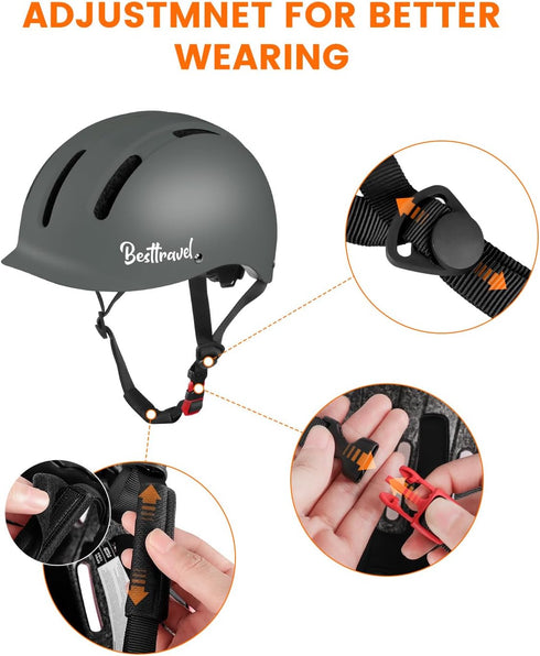 Skateboard Helmet, Multi-Sport Bicycle Helmets, Adjustment Bike Helmets for Skating, Longboard Commuter Helmet for Men