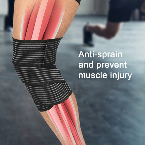 Knee Elastic Bandage Protection Sleeve - Knee Wraps, Gym Support Strap, One Size Fits All, 1 Piece
