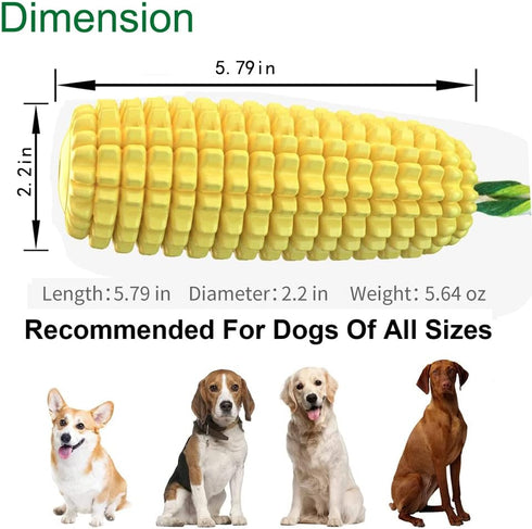 Dog Chew Toys for Aggressive Chewers - Squeaky Interactive Corn Stick Toy for Small Medium Dogs
