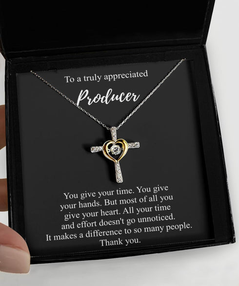 EzGift Thank You Producer Necklace Appreciation Pendant Leaving Inspirational Gift Give Time Effort Retirement Sterling