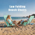 Backpack SUNNYFEEL Portable Low Beach Chair - Lightweight High Back Beach Chair with Cup Holder, Folding Sand Chair