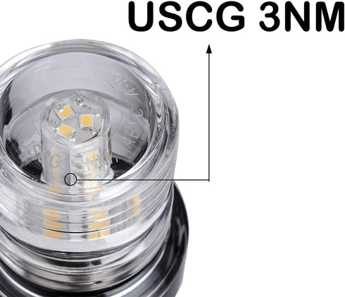 Young Marine 3 Nautical Mile Boat All Around LED Fixed Mount Navigation Light, 10-24 VDC