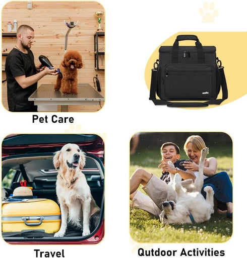 GMAK Large Pet Grooming Bag, Dog Grooming Tote Bags Supplies Organizer Case Pets Tools Organizer Tote for Dog Cat