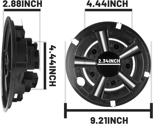 Golf Cart SS Wheel Covers Hub Caps for EZGO, Club Car, Yamaha - 8 Inch Snap-on Installation, Set of 4