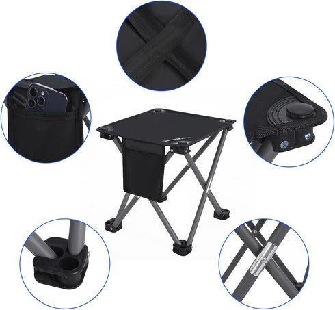 Roptat Backpacking Camping Stool,Portable Folding Compact Lightweight Stool Seat for Camping Fishing Hiking Gardening