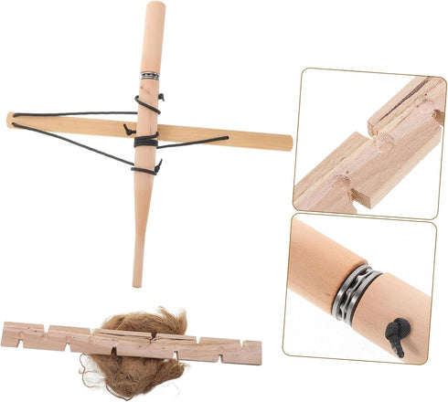 HONITANO Bow Drill Fire Starter Kit for Boys and Girls Portable Outdoor Adjustable Size for Camping and Emergency Use