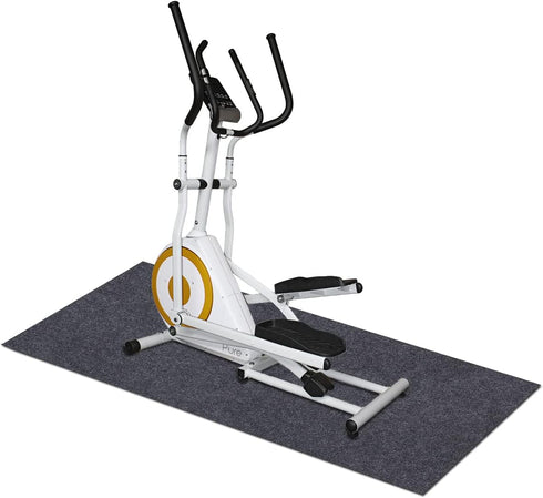 Fitness Equipment Mats - Protective Flooring Under Elliptical Machine Mat, Absorbent/Waterproof, Washable (24" x 44")