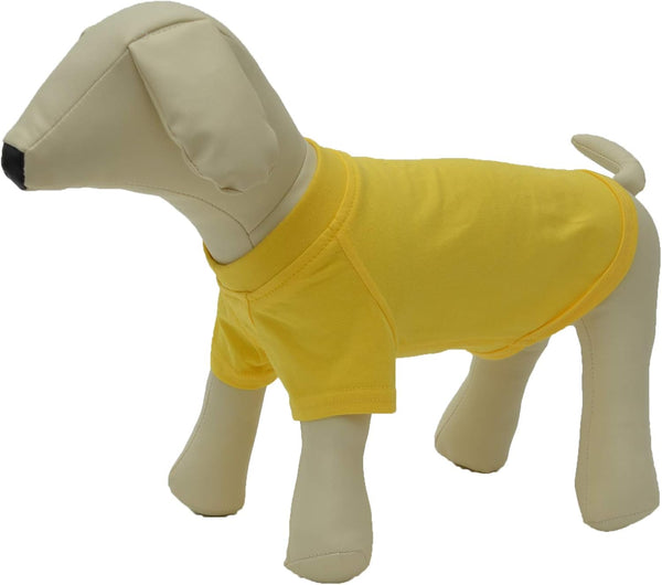 Lovelonglong Pet Clothing Dog Costumes Basic Blank T-Shirt Tee Shirts for Small Dogs (Yellow, S)