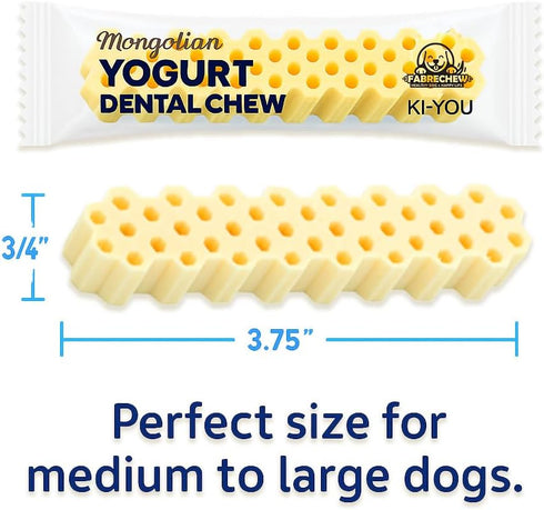 KI-You Mongolian Yogurt Dog Chew Probiotic & Prebiotic Rich for Gut Health, Soft Honeycomb Shape, Gentle Dental Treats
