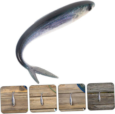 3D OUNONA Soft Bionic Fishing Lures Pair Lifelike Sinking Soft Plastic Baits for Sea Fishing Tuna Attractive Fake Bait