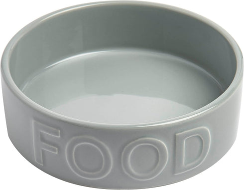 Park Life Ceramic Pet Bowls - Cute Food Water Bowls for Small, Medium, and Large Dogs and Cats (Small, Grey)