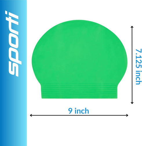Sporti Kids Latex Swim Cap, Height 7.125", Opening 9", Anti-Slip Ribbing, Easy to Wear, Thin Rubber Bathing Cap