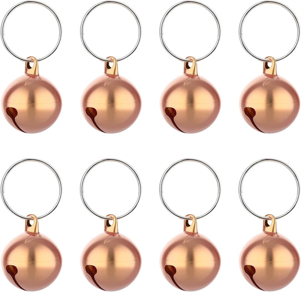 8 PCS Cat Bell for Dog Collar Charm, Loud Dog Training Bell with Pet Collar Accessories for Small Dogs & Cats (Rose