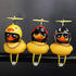 wonuu Rubber Duck Toy Car Ornaments, Yellow Duck Dashboard Decorations, Squeeze Duck Bicycle Horns with Propeller Helmet