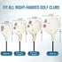 Golf Head Covers, EVA Plastic for Driver, Fairway Woods, Hybrid, Right-Handed Golf Clubs, Washable