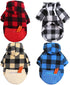 Big Dog Winter Coat, Pet Plaid Hoodie Jacket, Reversible Vest for Medium Large Dogs (XX-Large, Blue)