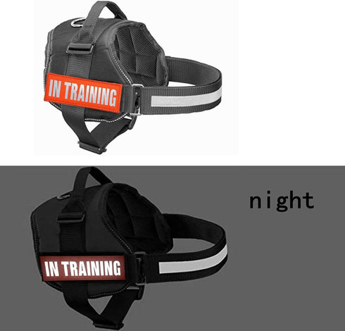 Orange Reflective Dog Patches 2 Pack, Service Dog in Training, DO NOT PET Patches with Hook and Loop
