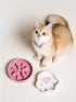 Ceramic Slow Feeder Dog Bowls for Small Breed, 0.5 Cups Puzzle Bowl for Fast Eaters, 5.5 Inch-Pink