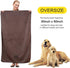 KinHwa Dog Towel Super Absorbent Pet Bath Towel Microfiber Dog Drying Towel for Small, Medium, Large Dogs and Cats 30inch x 50inch Brown