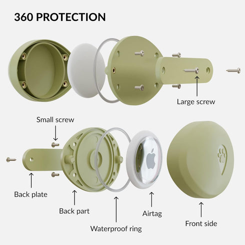 Airtag Holder for Dog Collar, Waterproof Durable Protective Case for Airtag Tracker, Fits All Pet Collars