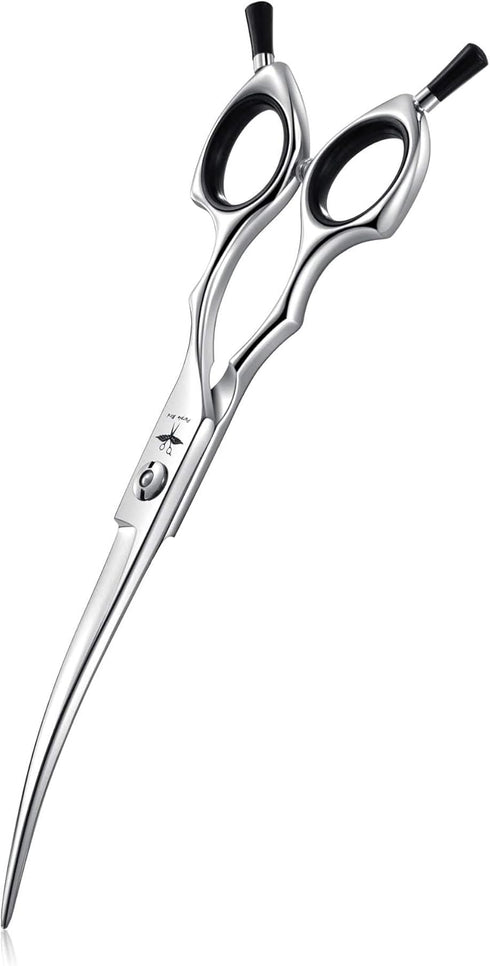 PURPLEBIRD 6.5 Inch Downward Curved Dog Grooming Scissors, Professional Safety Blunt Tip, Japanese Stainless Steel