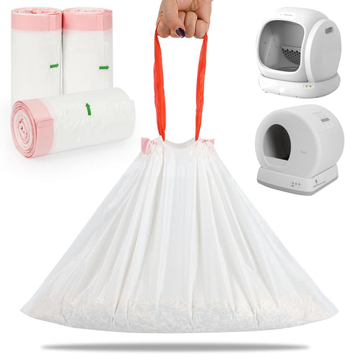 SZEE 120 Pcs Drawstring Automatic Cat Litter Box Bags Compatible with MW-SC01/SC02/SC09/LR01/LB02,
