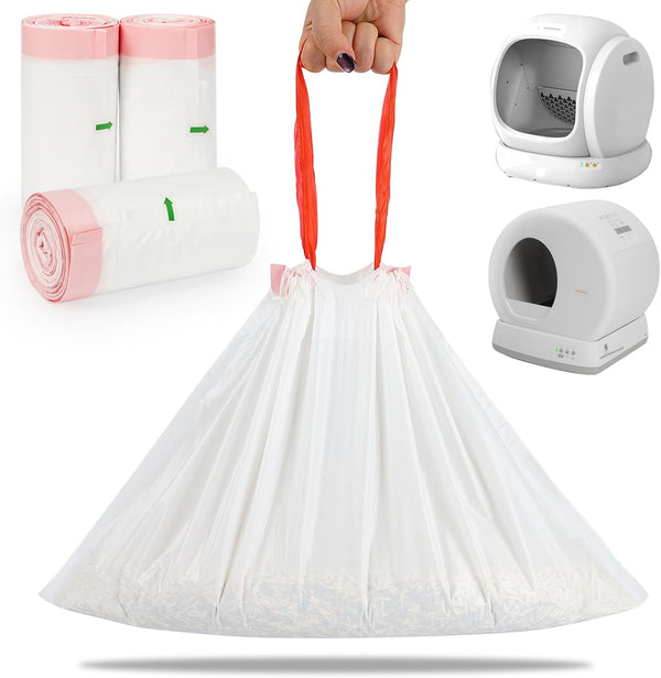 SZEE 120 Pcs Drawstring Automatic Cat Litter Box Bags Compatible with MW-SC01/SC02/SC09/LR01/LB02,