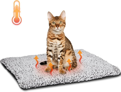 Nobleza Self Heating Cat Bed - Super Soft Thermal Dog Crate Bed Mat for Sleeping - Washable Anti-Slip Self Warming Pet