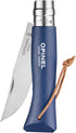 Opinel Colorama Series No. 8 - Stainless Steel Everyday Carry Folding Pocket Knife with Leather Strap