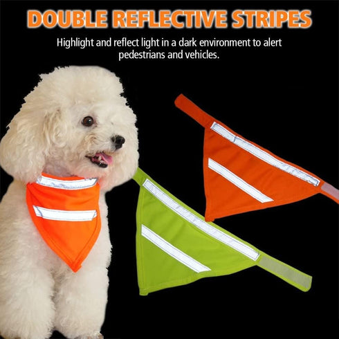 Adjustable High Visibility Dog Scarf - Reflective Towel Bib for Outdoor Adventures