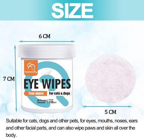 Pet Wipes for Cats & Dogs, Unscented Grooming Wipes for Eyes, Paws, Ears, Nose, 300 Pads Tear Stain Remover