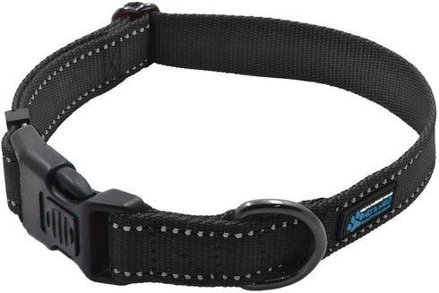 Max and Neo NEO Nylon Buckle Reflective Dog Collar - Large, Black, We Donate a Collar for Every Sold