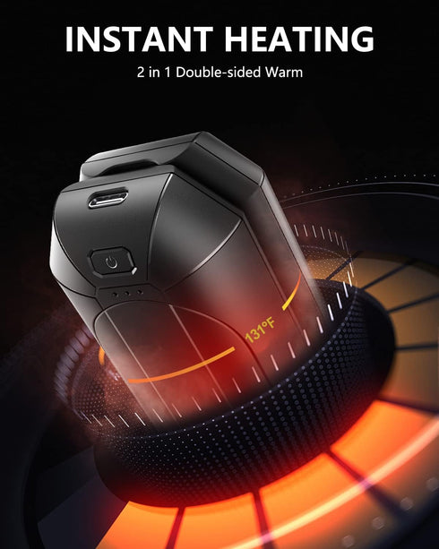 Hand Warmers Rechargeable, Dnaleao 2 Pack 4000mAh Electric Portable Pocket Heater, Heat Therapy Great for Outdoors, Hunting, Golf, Camping, Warm Gifts by Dnaleao