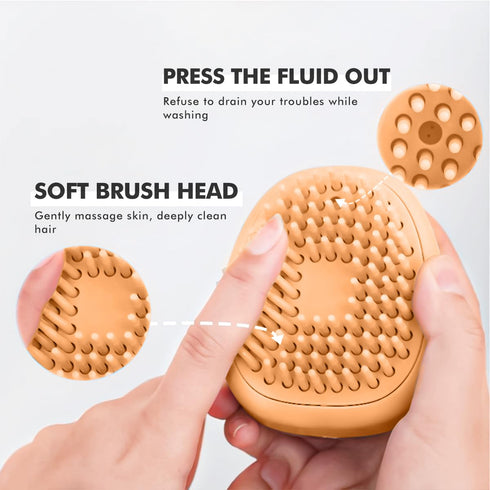 Pet Cat & Dog Bath Brush | Dog Shampoo Brush | Dog Scrubber for Bath | Dog Grooming/Washing/Shower Brush Easily Removes Loose Undercoat for Short & Long Haired Dogs/Cats (Orange)