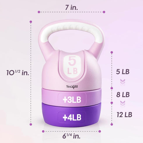 Yes4All Adjustable Kettlebell Sets for Strength Training - Versatile Kettlebells for Workouts