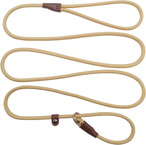 BTINESFUL 7FT Slip Lead Dog Leash, Strong Nylon Rope Training Lead for Small Medium Large Dogs, Beige