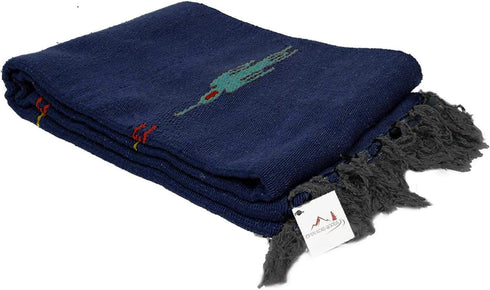 Slate Blue Thunderbird Heavyweight Yoga Blanket or Throw - Made for Yoga