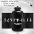 Hockey Water Bottles with Long Straw - 1 Liter 32 oz, Plastic Squeezable, Leakproof, BPA Free (Black)