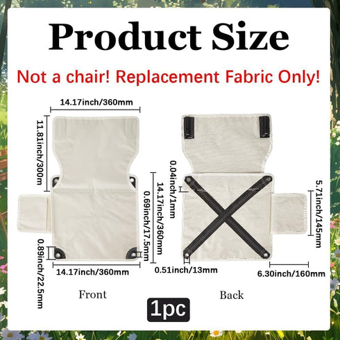512X610mm Backpacking GORGECRAFT Medium Size Camp Chair Replacement Fabric Oxford Cloth Outdoor Folding Chair Seat