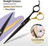 3pcs Set(Black&Gold,Kit) Dog Grooming Scissors Kit for Small Dogs, Black and Gold Two-Color Blender Shears Curved