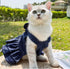 ANIAC Denim Dog Dresses for Small Dogs Puppy Girl Clothes with Leash Ring and Cute Bow Knot Summer Cat Apparel with D-Ring Blue Girl Dog Clothes (Dark blue, X-Small)