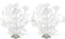 JIH Aquarium Decor Plastic Plant Small, Fish Tank Ornament Artificial Plants 8 inch (White, 2 Pcs)