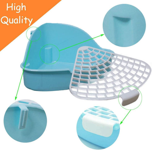 Hamiledyi Small Rabbit Litter Box for Cage - Triangle Potty Trainer Corner Bunny Toilet for Dwarf Holland Lop Rodent