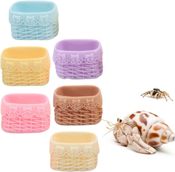 DQITJ 6 Pcs Jumping Spider Water Bowl Food Dish Micro Basket Decor for